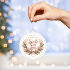 Baby Girl's First Christmas 2026 — pink-bow reindeer
