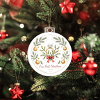 Our First Christmas Engaged 2026 — diamond ring on mistletoe