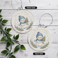 Baby Boy's First Christmas 2026 — blue-hat snowman