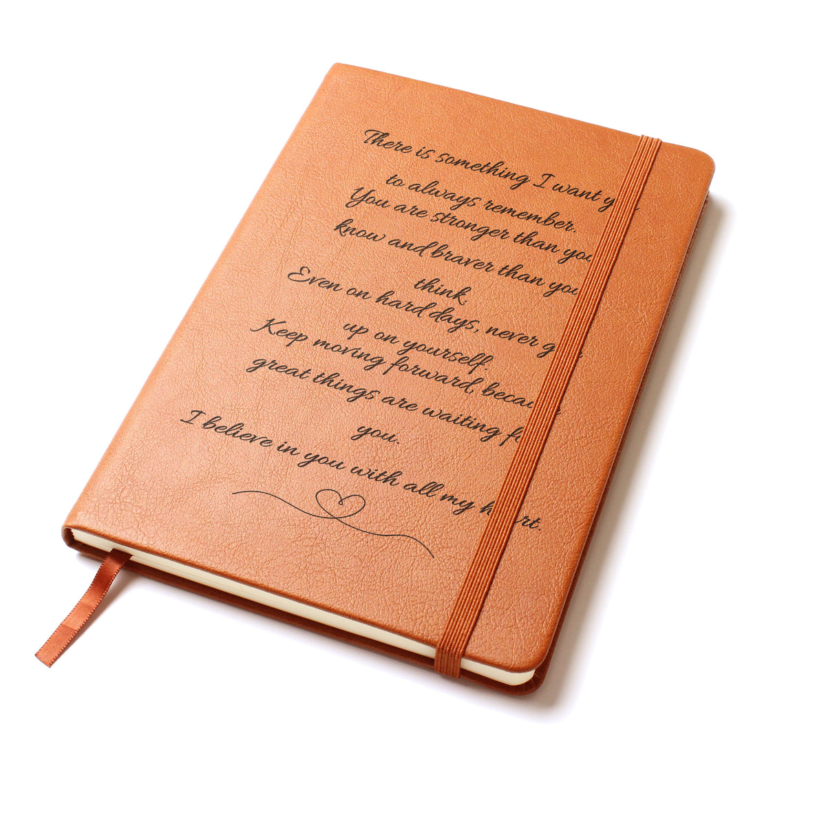 Inspirational Leather Journal – I Believe in You, Encouragement Gift Notebook
