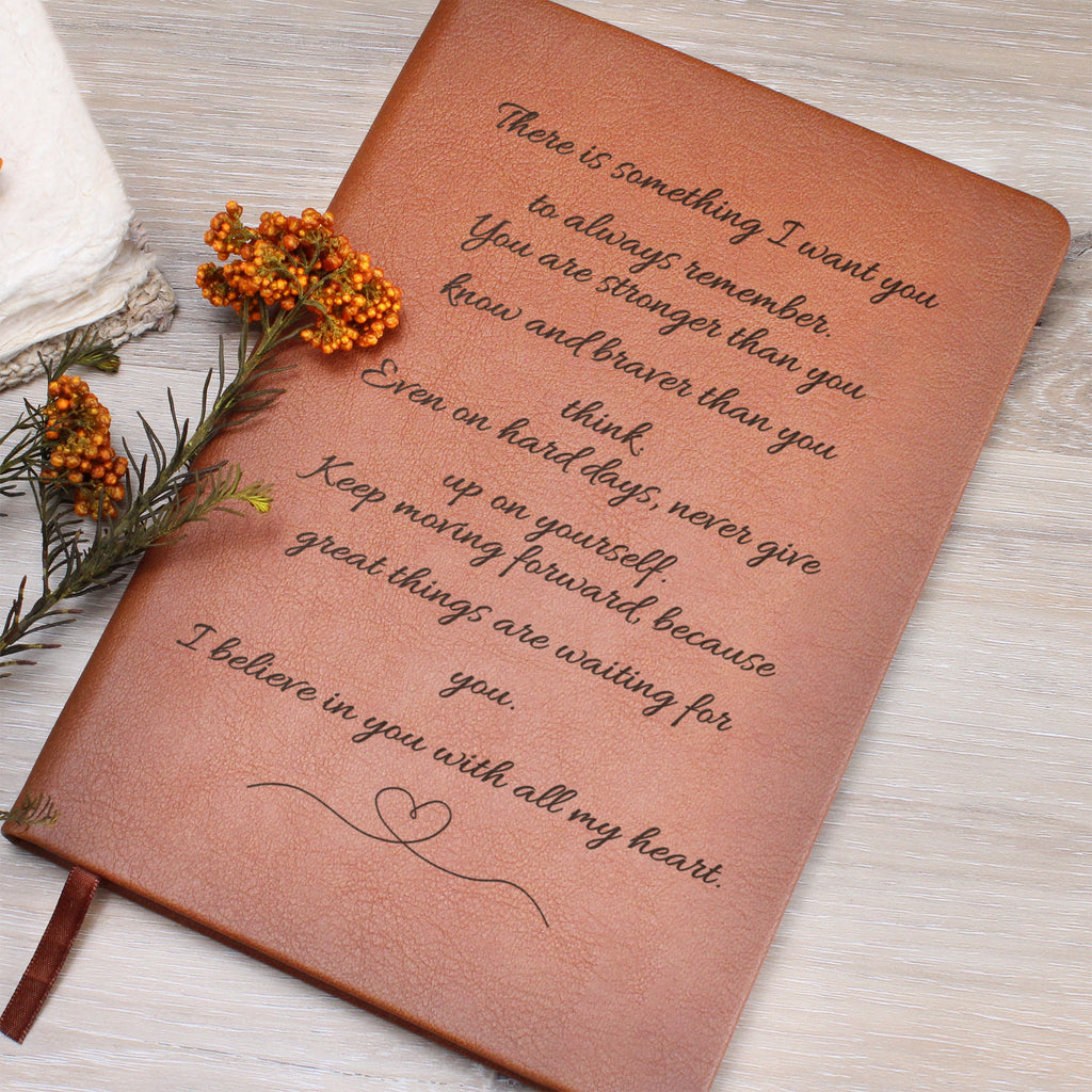 Inspirational Leather Journal – I Believe in You, Encouragement Gift Notebook