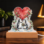 Our First Christmas as Mr & Mrs 2026 LED Plaque – Penguin Newlyweds Custom Cut Acrylic Night Light