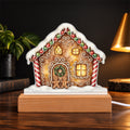 Gingerbread House LED Plaque – Custom Cut Acrylic Christmas Night Light