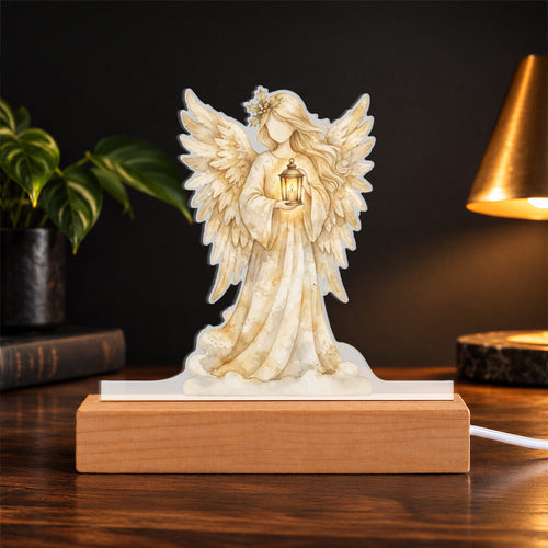 Angel — holding a lit lantern, standing on clouds. Note she came out in the faceless style
