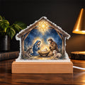 Nativity LED Plaque – Custom Cut Acrylic Christmas Night Light with North Star