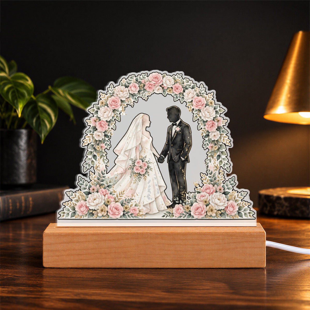 Floral Wedding Arch Couple