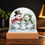 Snowman Family LED Plaque – Custom Cut Acrylic Christmas Night Light
