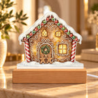 Gingerbread House LED Plaque – Custom Cut Acrylic Christmas Night Light