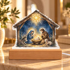 Nativity LED Plaque – Custom Cut Acrylic Christmas Night Light with North Star