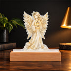 Christmas Angel LED Plaque – Custom Cut Acrylic Night Light with Lantern