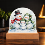 Snowman Family LED Plaque – Custom Cut Acrylic Christmas Night Light