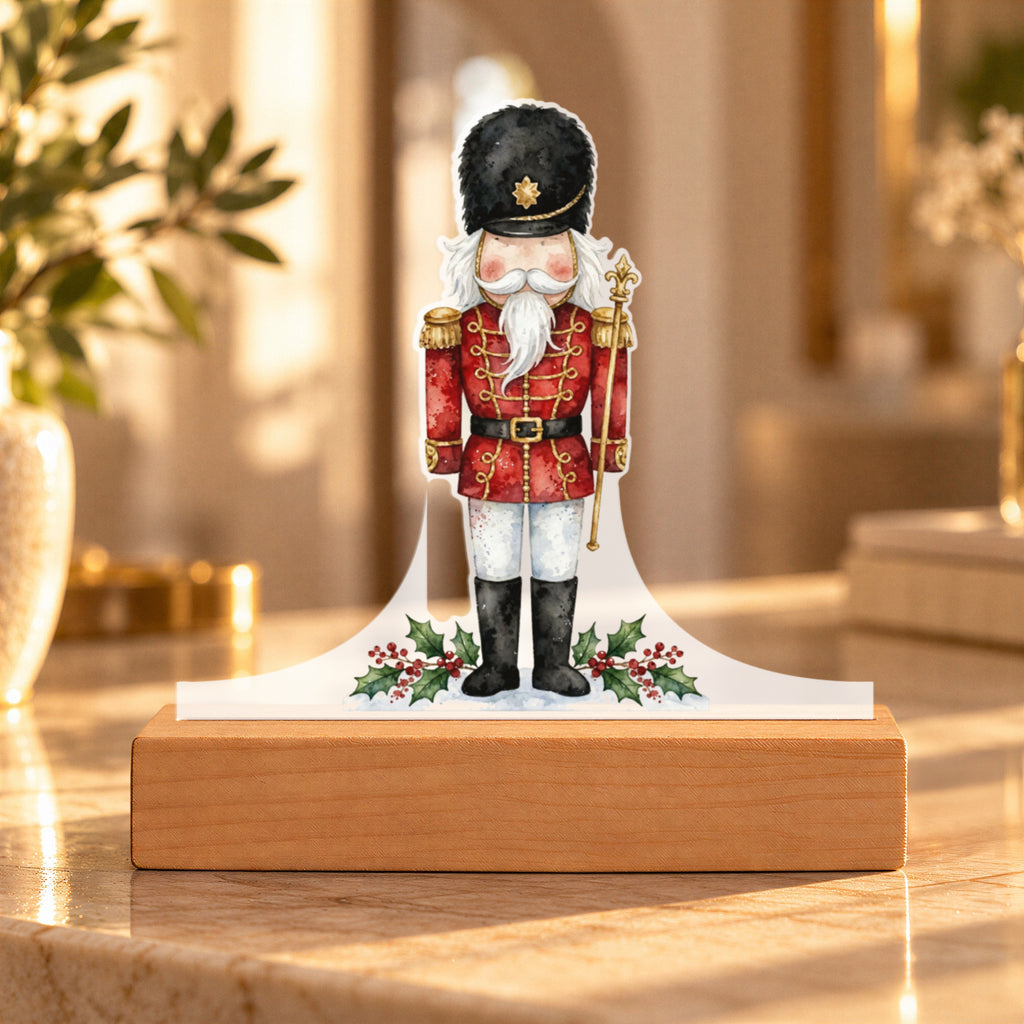 Nutcracker LED Plaque – Custom Cut Acrylic Christmas Night Light, Classic Soldier