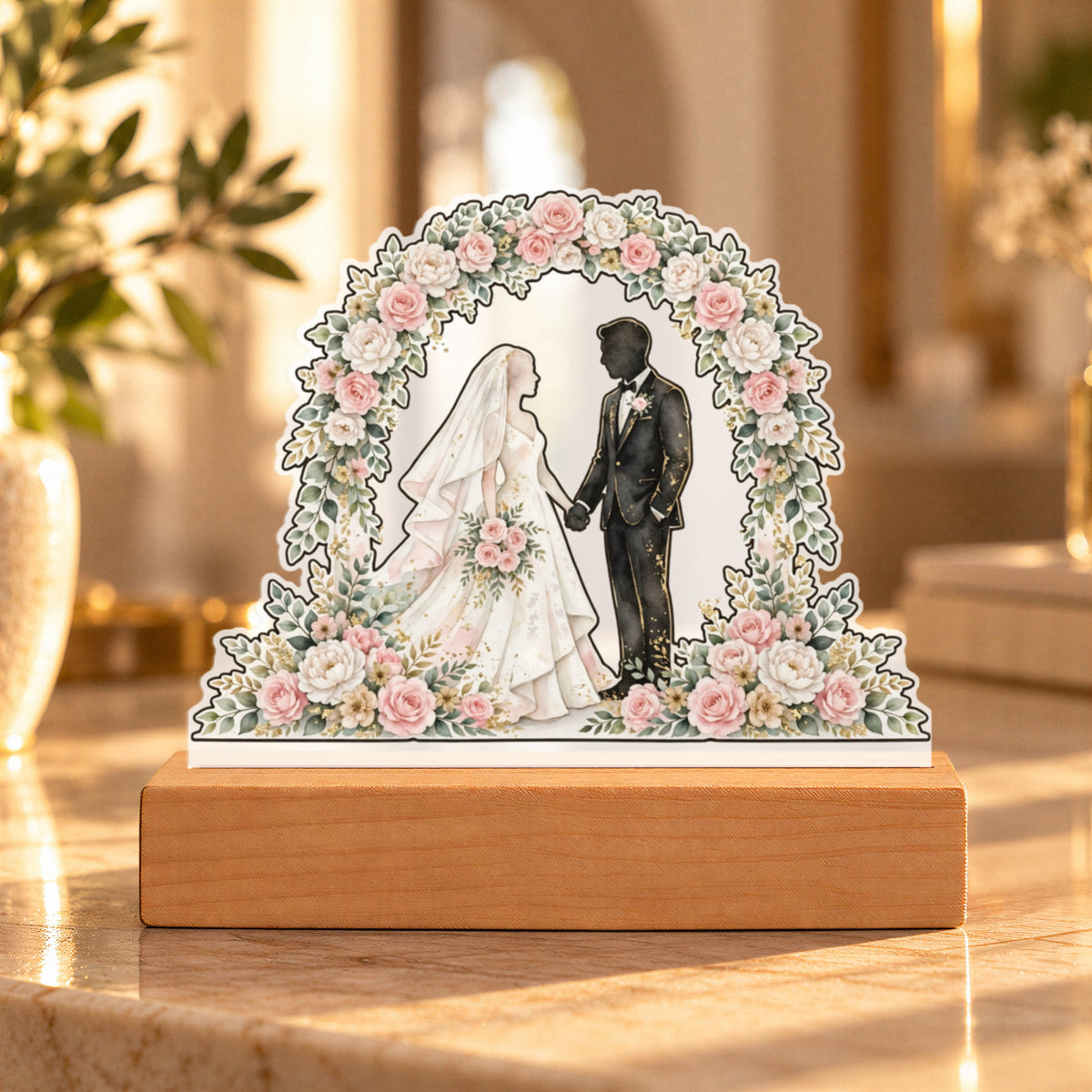 Floral Wedding Arch Couple