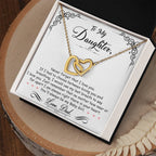 To My Daughter- Interlocking Heart Necklace