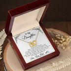 To My Daughter- Interlocking Heart Necklace