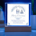 To My Beautiful Wife Square Acrylic Plaque - 'Every Christmas With You' LED Keepsake Gift