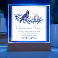 Christmas in Heaven Square Acrylic Plaque - Cardinal Memorial LED Keepsake
