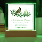 Christmas in Heaven Square Acrylic Plaque - Cardinal Memorial LED Keepsake
