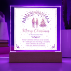 To My Beautiful Wife Square Acrylic Plaque - 'Every Christmas With You' LED Keepsake Gift