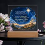 Isaiah 9:6 Christmas LED Acrylic Plaque – Star of Bethlehem Christian Scripture Light