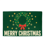 Merry Christmas Wreath Door Mat - 'Merry Christmas' Welcome Mat