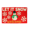 Let It Snow Door Mat - Snowman Christmas Welcome Mat