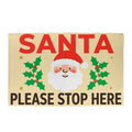 Santa, Please Stop Here Door Mat - Christmas Welcome Mat