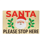 Santa, Please Stop Here Door Mat - Christmas Welcome Mat