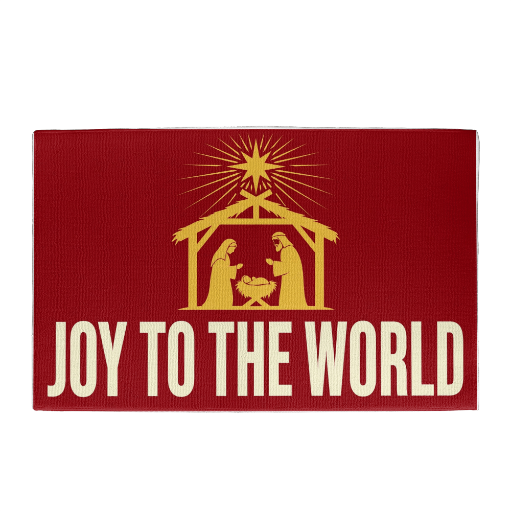 Joy to the World Door Mat - Nativity Christmas Welcome Mat