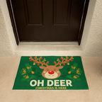 Oh Deer, Christmas Is Here Door Mat - Reindeer Welcome Mat