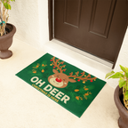 Oh Deer, Christmas Is Here Door Mat - Reindeer Welcome Mat