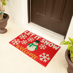 Let It Snow Door Mat - Snowman Christmas Welcome Mat