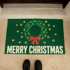 Merry Christmas Wreath Door Mat - 'Merry Christmas' Welcome Mat