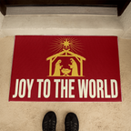 Joy to the World Door Mat - Nativity Christmas Welcome Mat