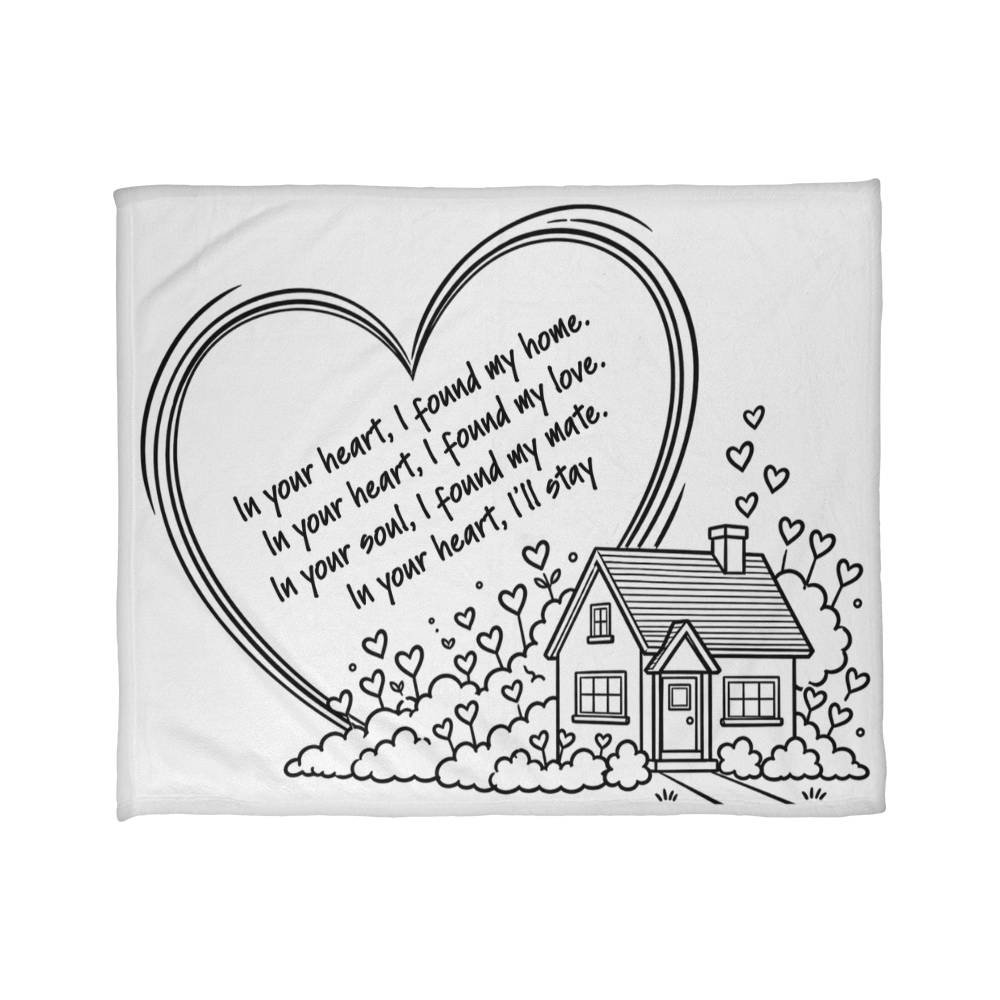 In Your Heart I Found My Home Personalized Love Blanket – Romantic Couple Gift