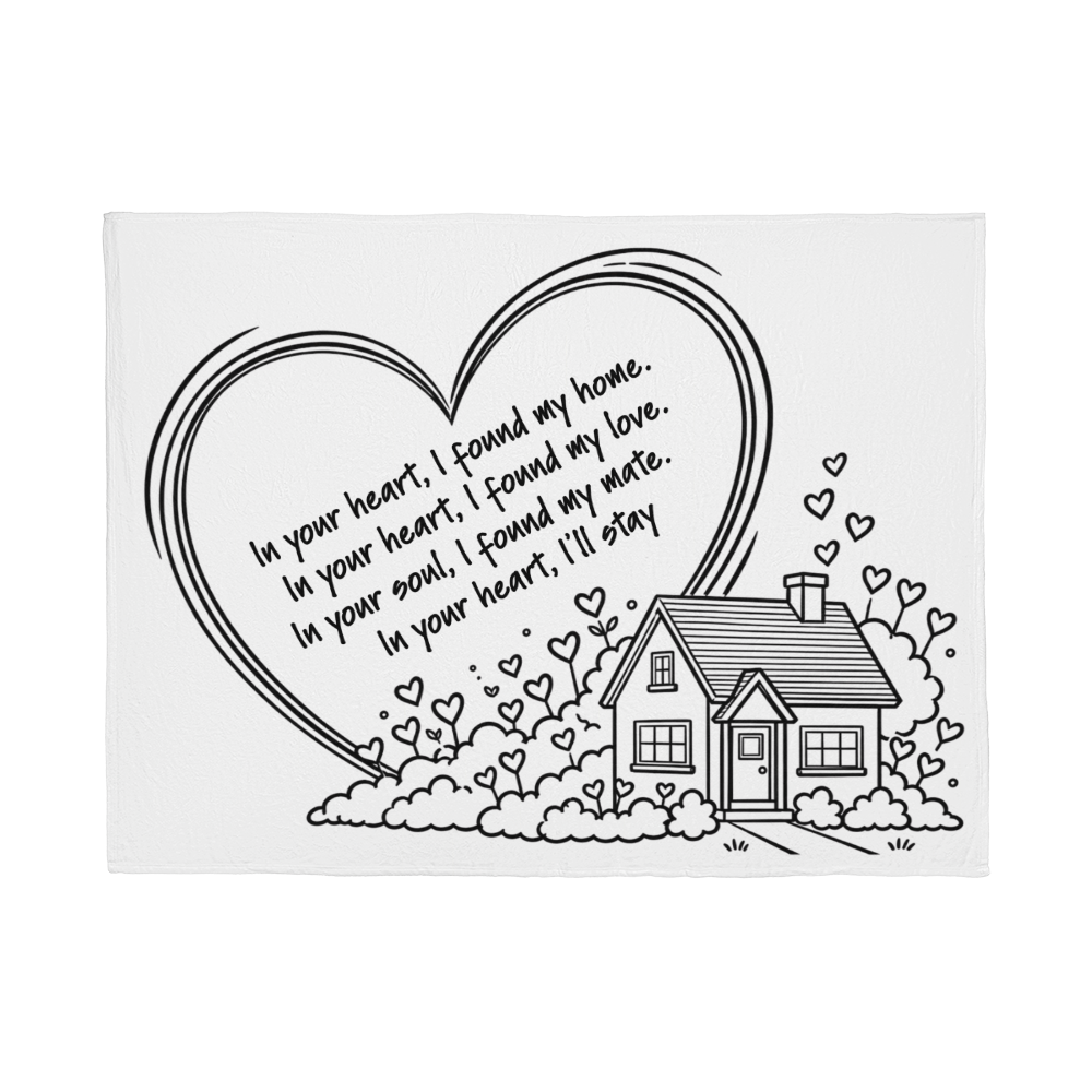 In Your Heart I Found My Home Personalized Love Blanket – Romantic Couple Gift