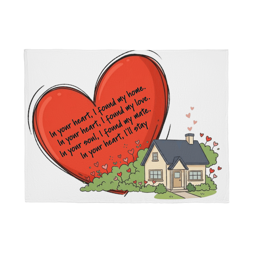In Your Heart I Found My Home Blanket – Romantic Love Gift for Couples, Anniversary & Wedding Gift