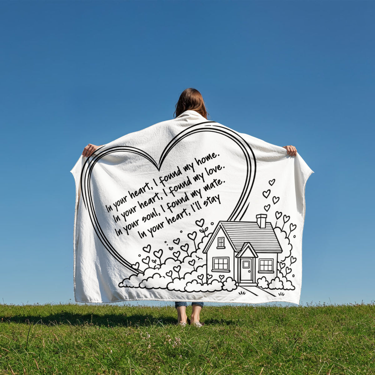 In Your Heart I Found My Home Personalized Love Blanket – Romantic Couple Gift