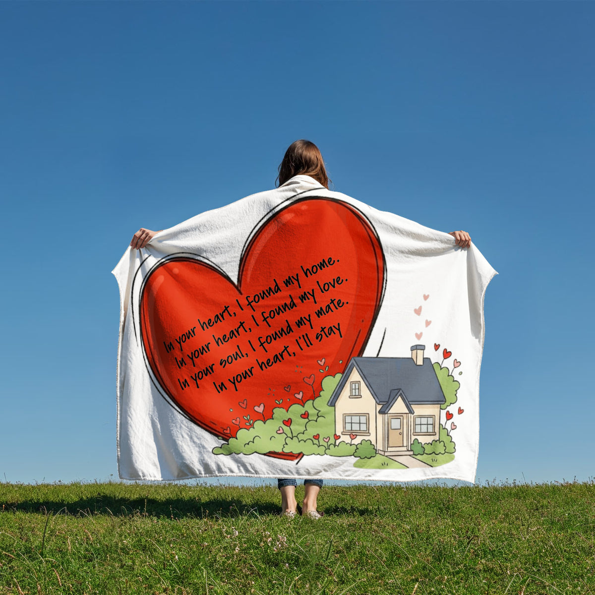 In Your Heart I Found My Home Blanket – Romantic Love Gift for Couples, Anniversary & Wedding Gift