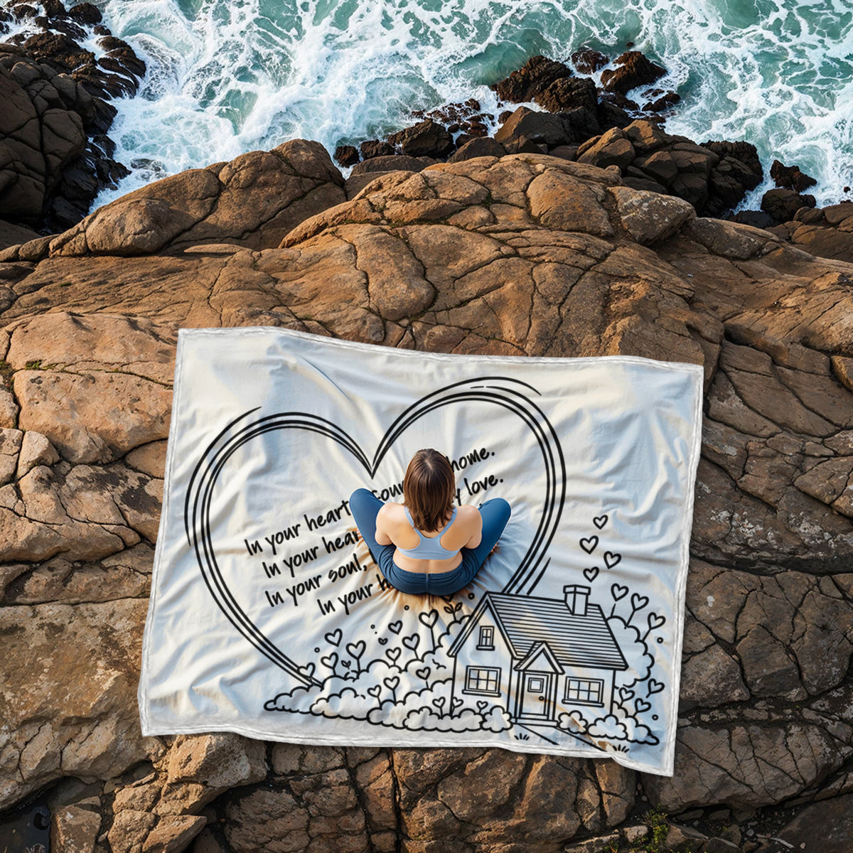 In Your Heart I Found My Home Personalized Love Blanket – Romantic Couple Gift