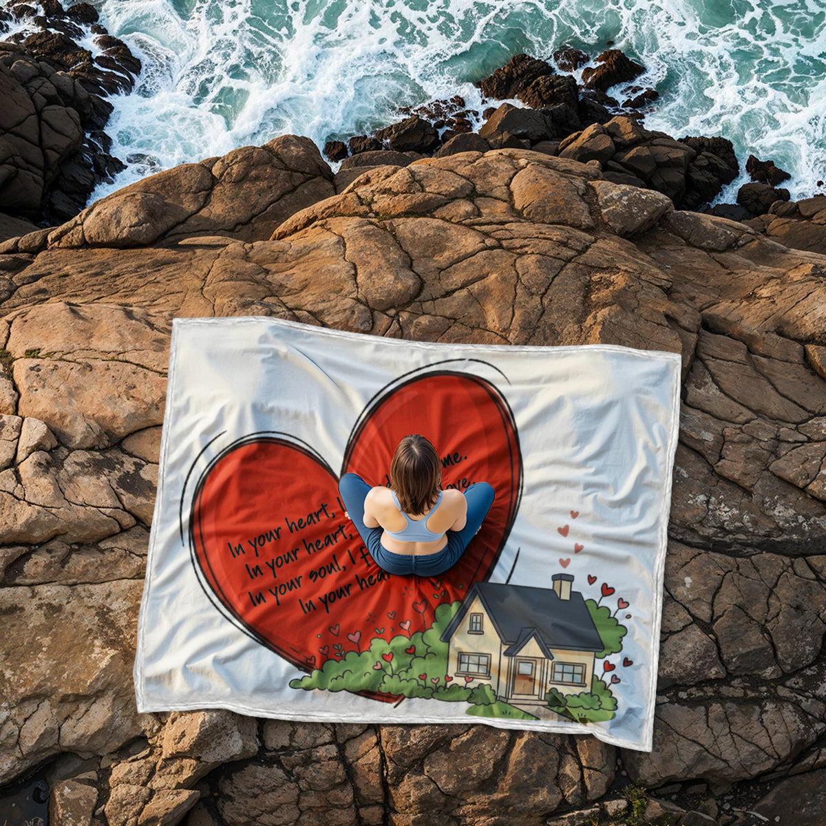 In Your Heart I Found My Home Blanket – Romantic Love Gift for Couples, Anniversary & Wedding Gift