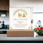 To My Beautiful Wife Square Acrylic Plaque - 'Every Christmas With You' LED Keepsake Gift