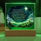 Isaiah 9:6 Christmas LED Acrylic Plaque – Star of Bethlehem Christian Scripture Light