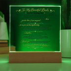 Wedding Vows Acrylic Plaque, To My Beautiful Bride, Romantic Wedding Keepsake Gift