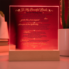 Wedding Vows Acrylic Plaque, To My Beautiful Bride, Romantic Wedding Keepsake Gift