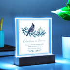 Christmas in Heaven Square Acrylic Plaque - Cardinal Memorial LED Keepsake