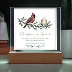 Christmas in Heaven Square Acrylic Plaque - Cardinal Memorial LED Keepsake