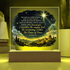Isaiah 9:6 Christmas LED Acrylic Plaque – Star of Bethlehem Christian Scripture Light