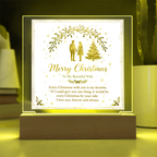To My Beautiful Wife Square Acrylic Plaque - 'Every Christmas With You' LED Keepsake Gift