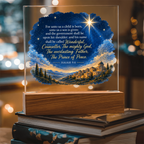 Isaiah 9:6 Christmas LED Acrylic Plaque – Star of Bethlehem Christian Scripture Light